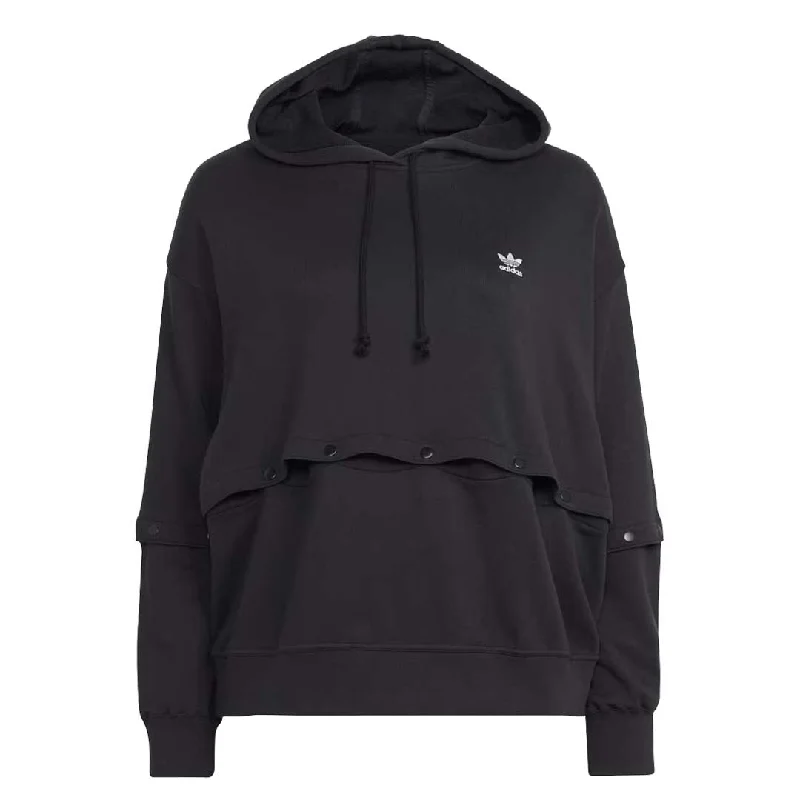 hoodie for casual strolls -adidas - Women's Original Snap-Button Hoodie (Plus Size) (HF2070)