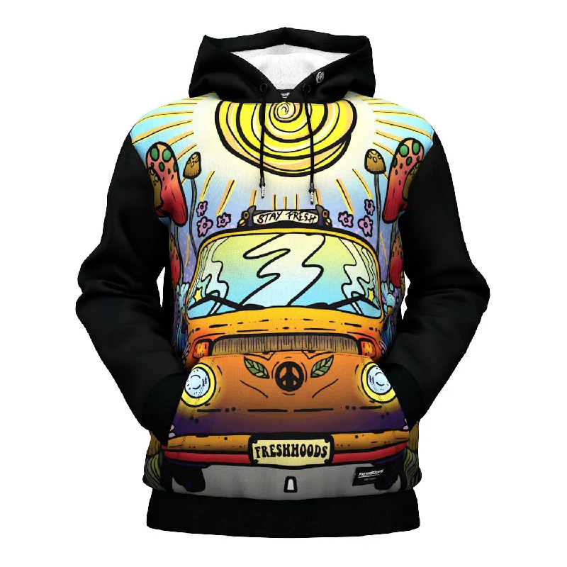 hoodie with ribbon panel -Fresh Trip Hoodie