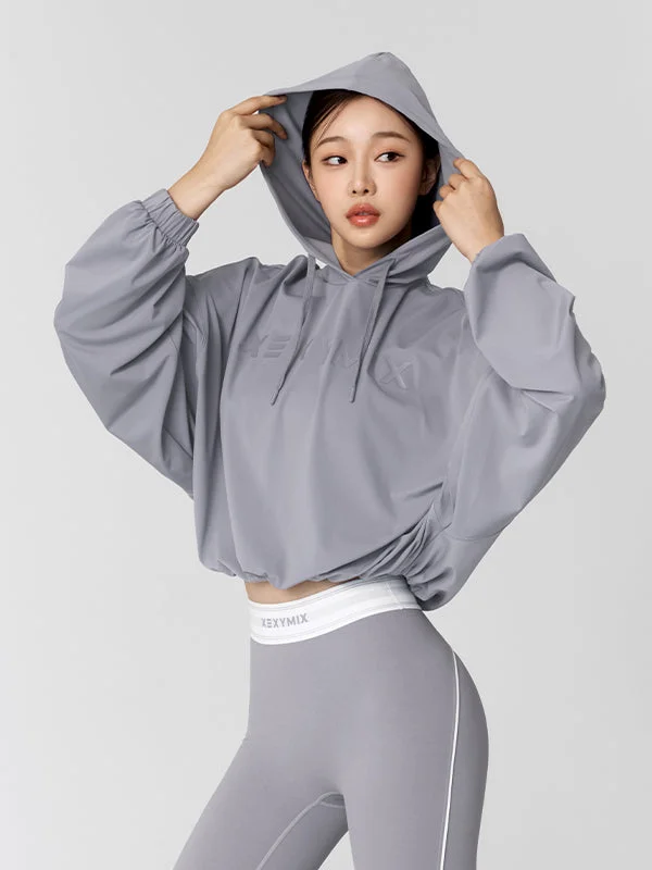 hoodie for autumn outings -High Tension Loose Fit Crop Hoodie