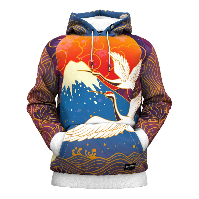 hoodie for casual trips -Manchurian Crane Hoodie