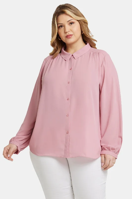 olive chiffon shirts soft -Modern Blouse In Plus Size - Aphrodite