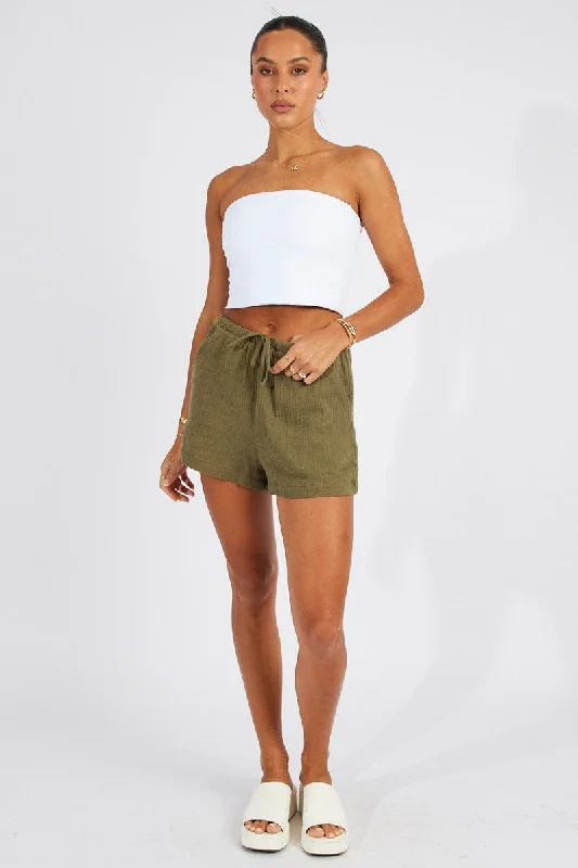 peach running shorts vibrant -Green Relaxed Shorts Elasticated Waist