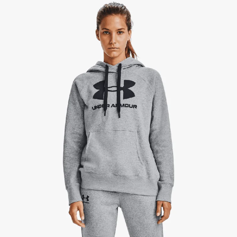 hoodie with lace pattern -Under Armour Ladies Rival Fleece Logo Hoodie 035 Grey