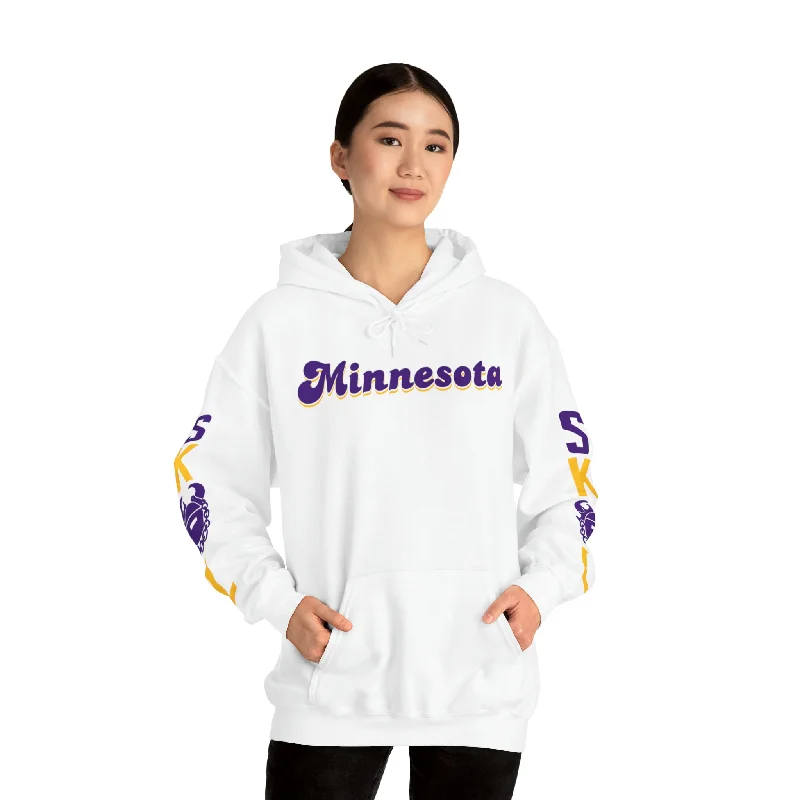 hoodie in soft blues -Unisex Heavy Blend™ Hooded Sweatshirt - Minnesota (Retro) + The Original (Sleeves)