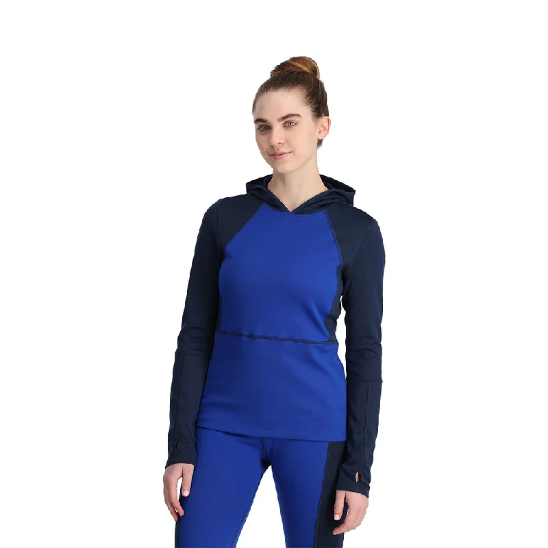 hoodie with pleated insert -Womens Stretch Charger Hoodie - Electric Blue