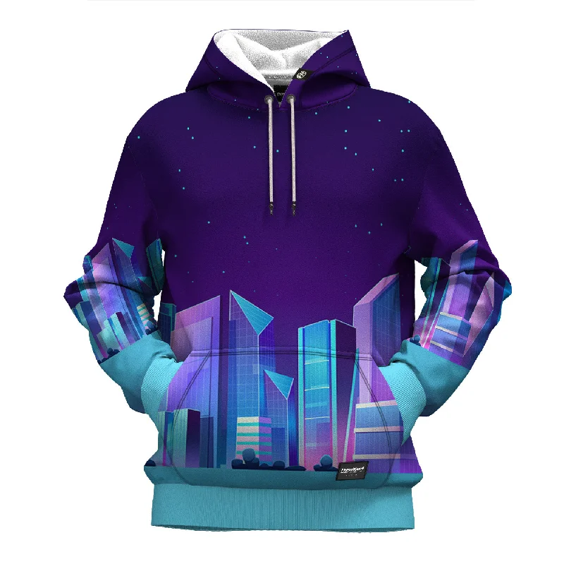 hoodie with check outline -Midnight City Hoodie