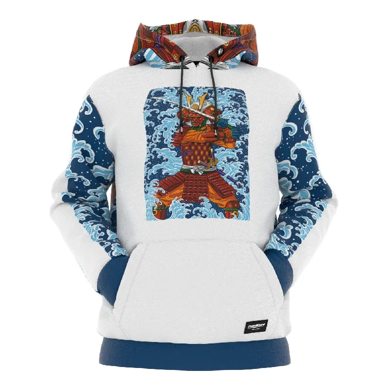 hoodie for weekend outings -Samurai Wave Hoodie