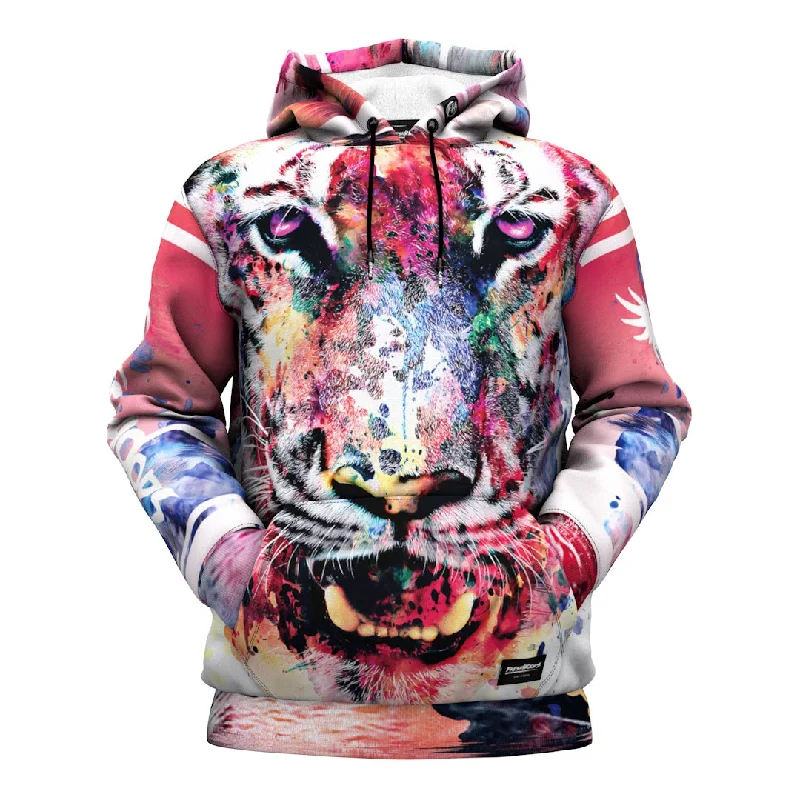 cozy hoodie for Netflix nights -Aquarelle Tiger Hoodie