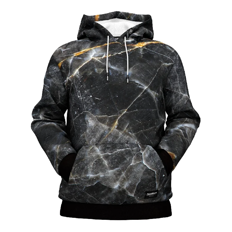 hoodie with floral detail -Dark Marble Hoodie