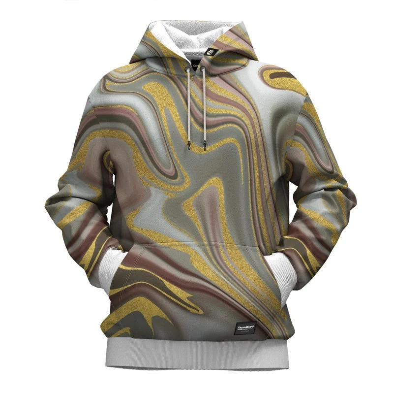 hoodie with stripe accent -Golden Path Hoodie