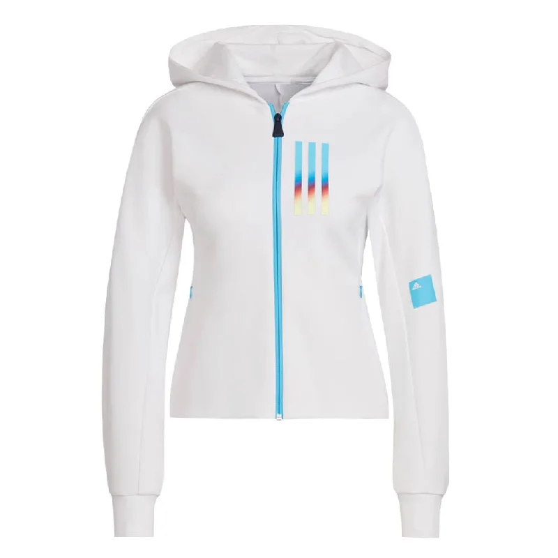 hoodie in warm corals -adidas - Women's Mission Victory Slim Fit Full Zip Hoodie (HN1610)