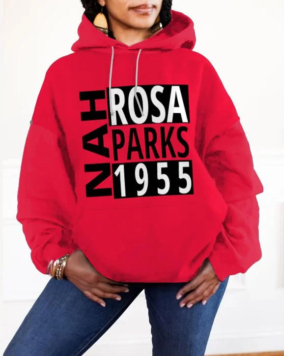 hoodie with lace texture -Nah Rosa Parks 1955 Long-sleeved Hoodie