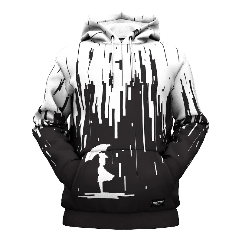 hoodie with ruffle hemline -Negative 8-Bit Hoodie