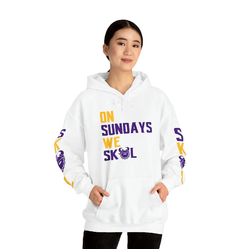 hoodie for casual trips -Unisex Heavy Blend™ Hooded Sweatshirt - On Sundays + The Original (Sleeves)