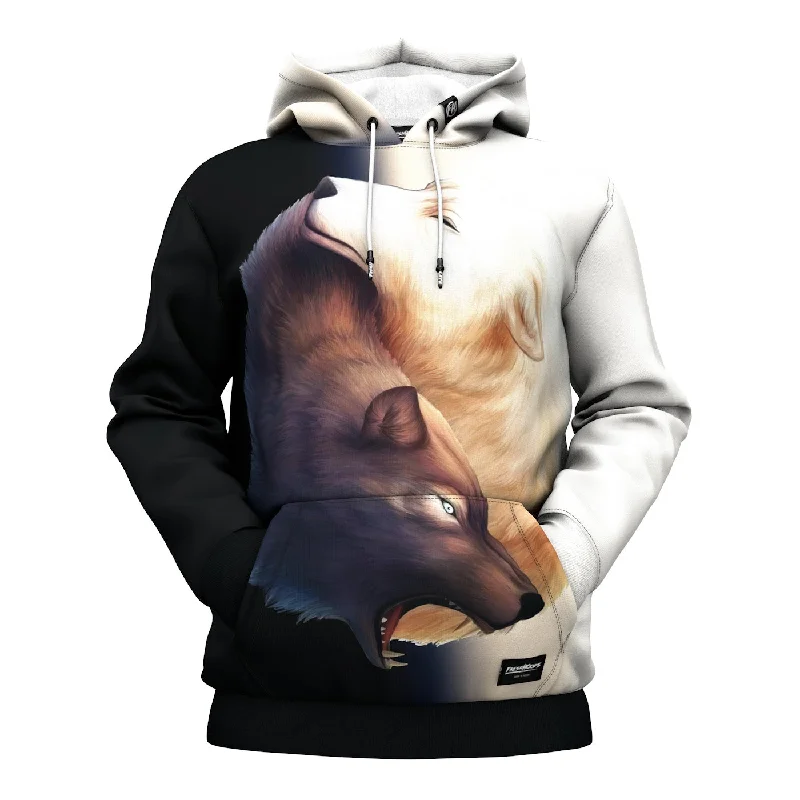 hoodie in deep corals -Yin & Yang Hoodie