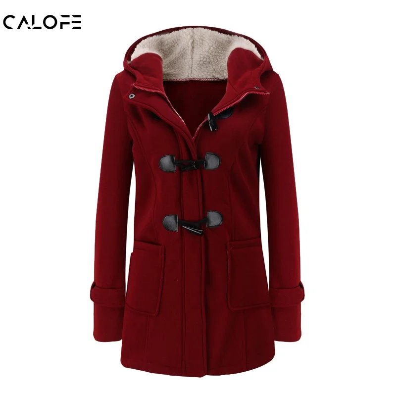 hoodie for casual strolls -CALOFE Women Basic Jacket 2019 Causal Coat Spring Autumn Women's Overcoat Zipper  Button Outwear Jacket Female Hooded Coat