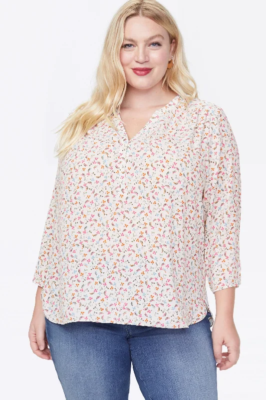 coral wrap shirts feminine -The Perfect Blouse - Lauderdale Ditsy