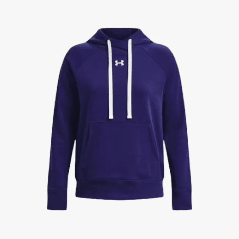 hoodie for casual hikes -Under Armour Womens Rival Fleece Hoodie 468 Royal