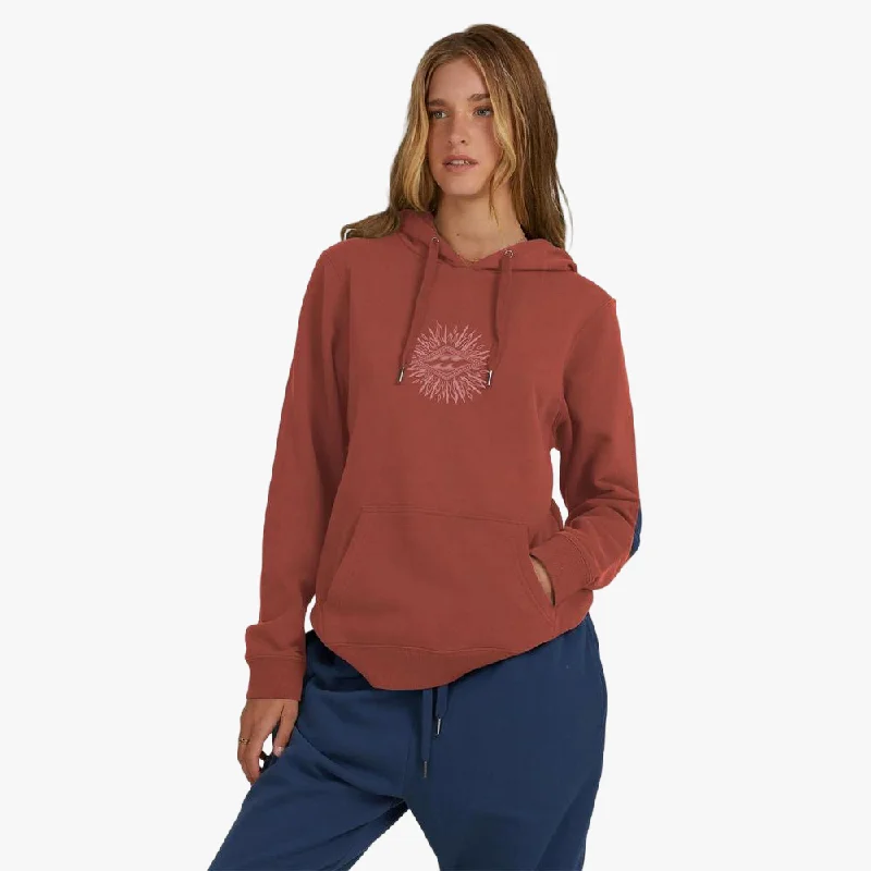 hoodie for weekend trips -Billabong Womens Diamond Life Hoodie Marsala