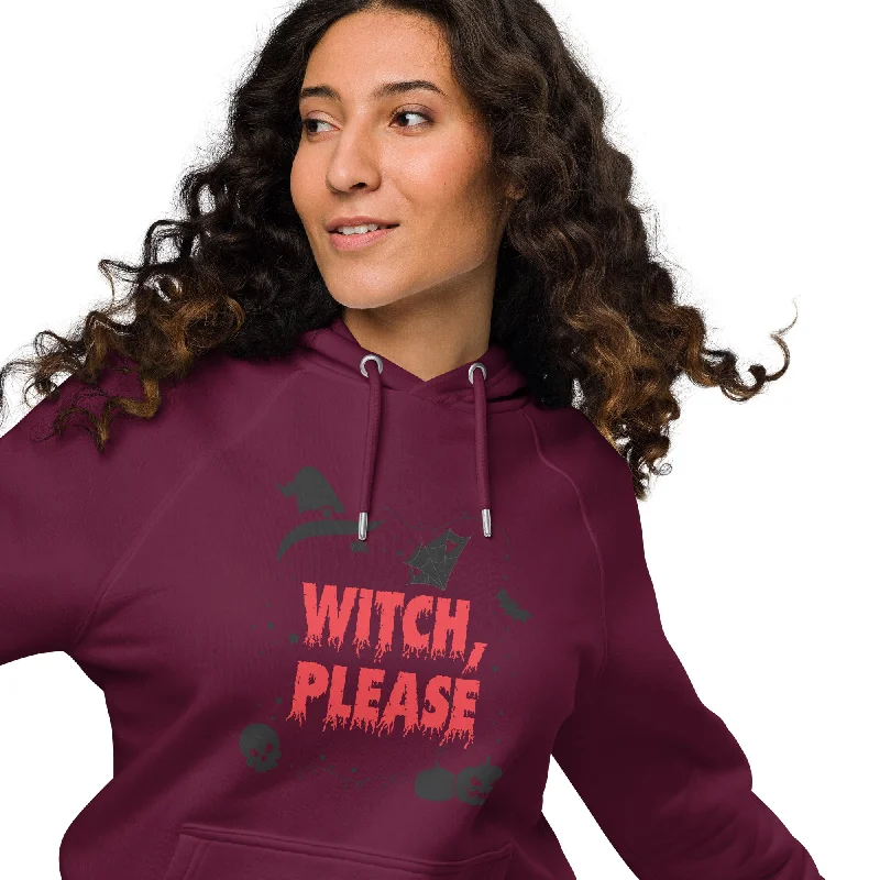 hoodie for cozy walks -Witch Please Halloween Women Eco Raglan Hoodie