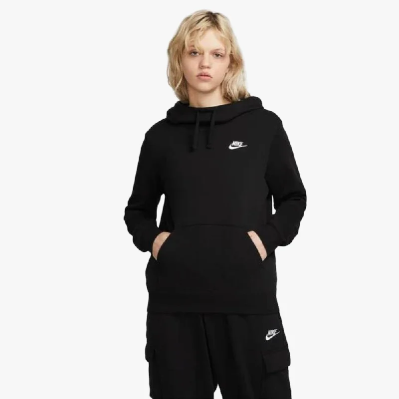 hoodie with ruffle pattern -Nike Womens Nsw Club Po Hoodie Black