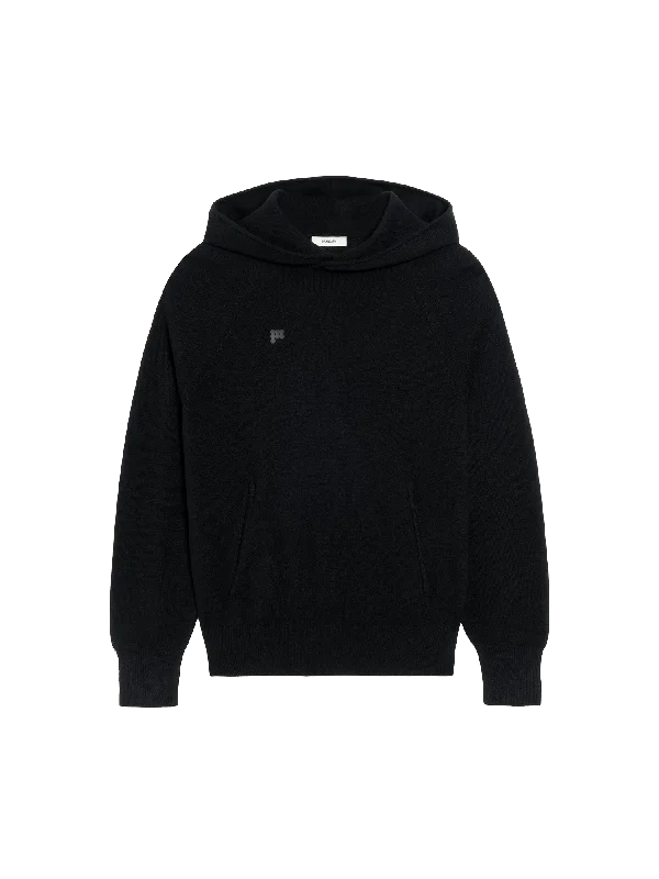 Archive Womens Recycled Cashmere Hoodie—black