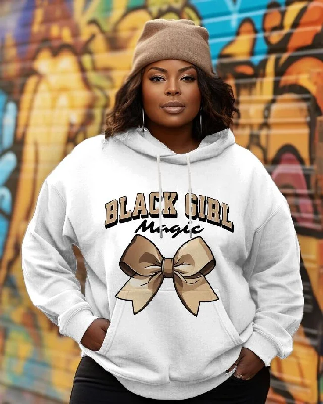 hoodie for travel ease -Black Girl Magic Woman Long-sleeved Hoodie