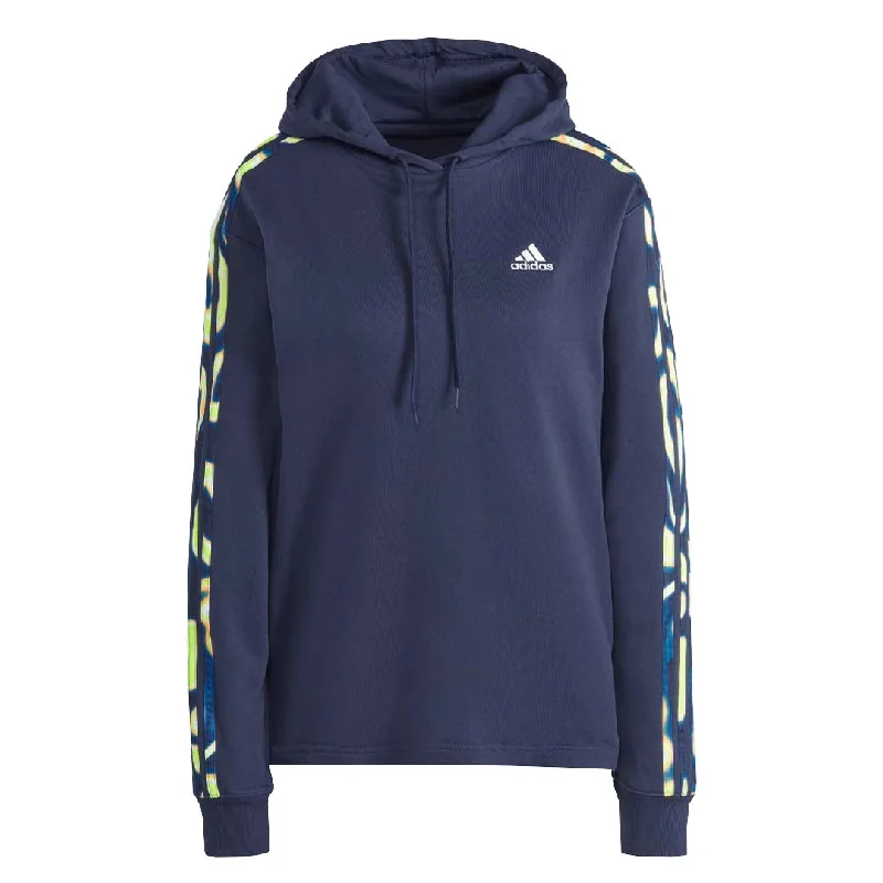 hoodie with check weave -adidas - Women's Vibrant Print 3-Stripes Hoodie (IL5875)