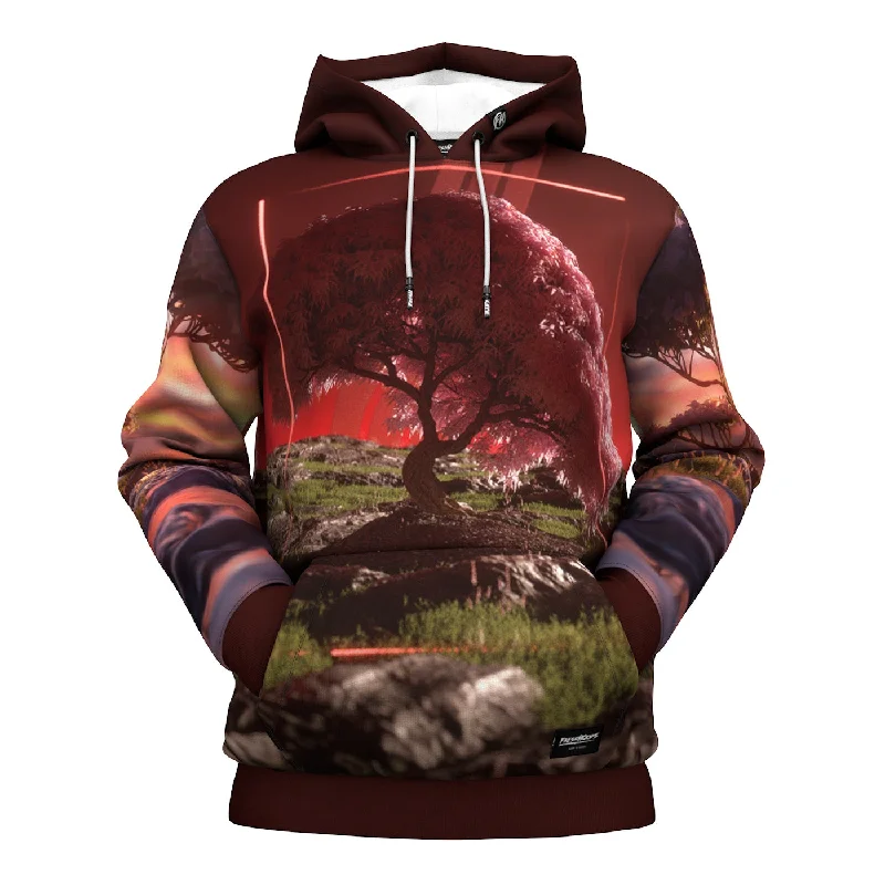 hoodie with ribbon neck -Dawn Tree Hoodie