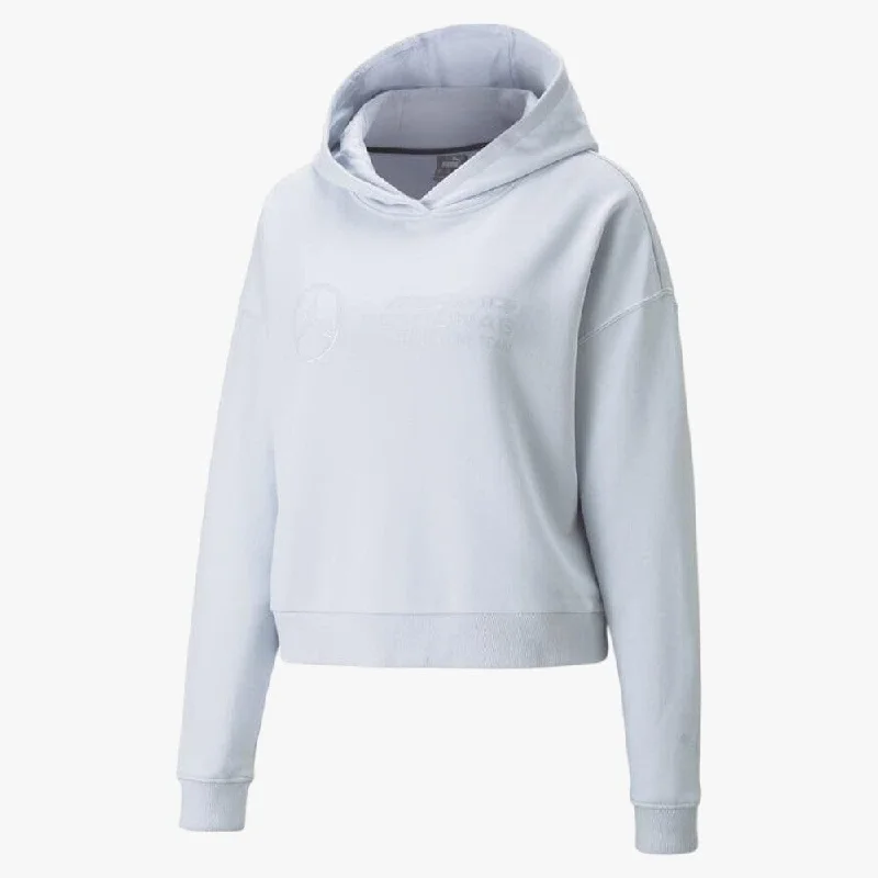 hoodie with pleated fringe -Puma Womens  Mapf1 Ess Hoodie Artic Ice