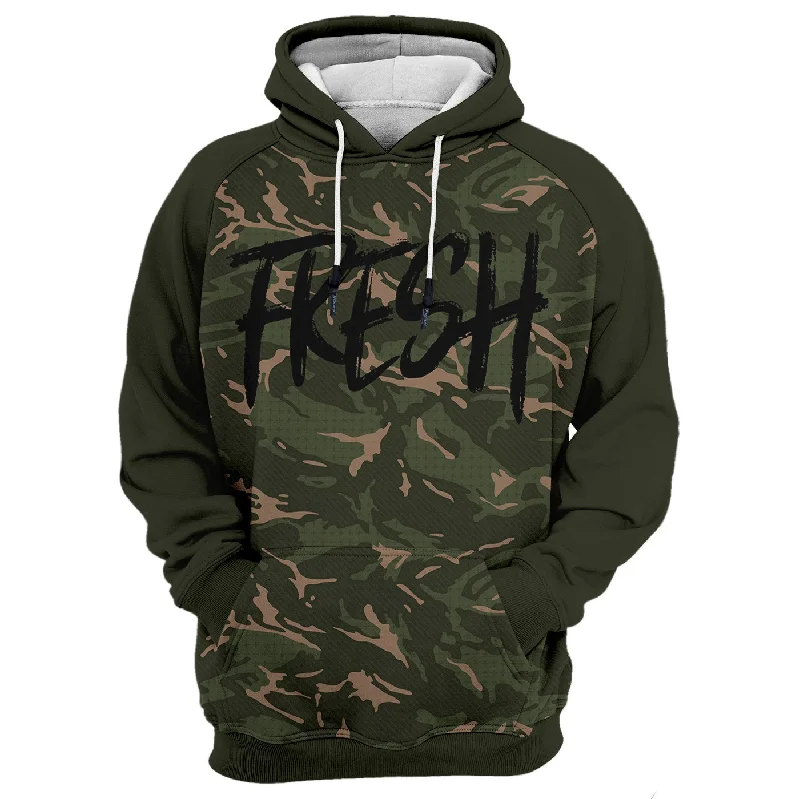 hoodie with stripe outline -Fresh Camo Hoodie