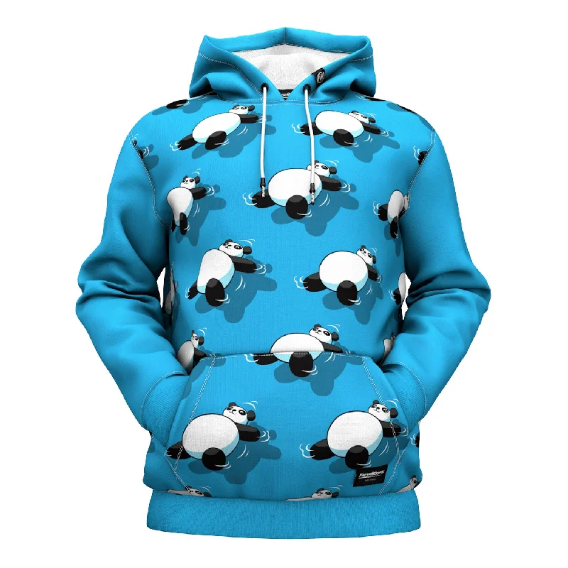 hoodie with wave stitching -Lazy Panda Hoodie