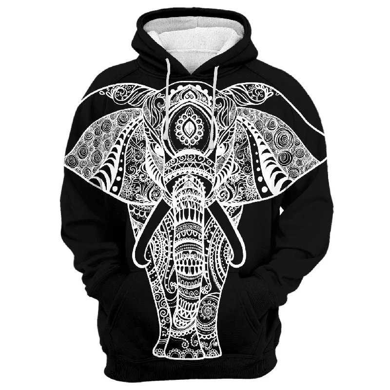 hoodie with stripe insert -Elephant Hoodie