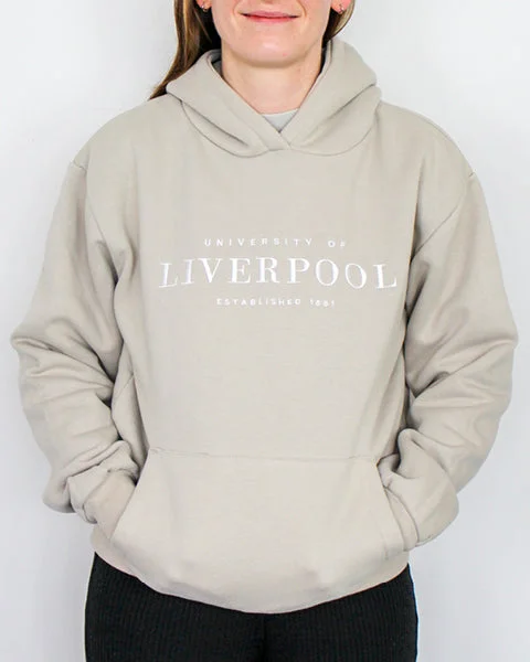 hoodie with wave pattern -University Of Liverpool heavyweight hoody