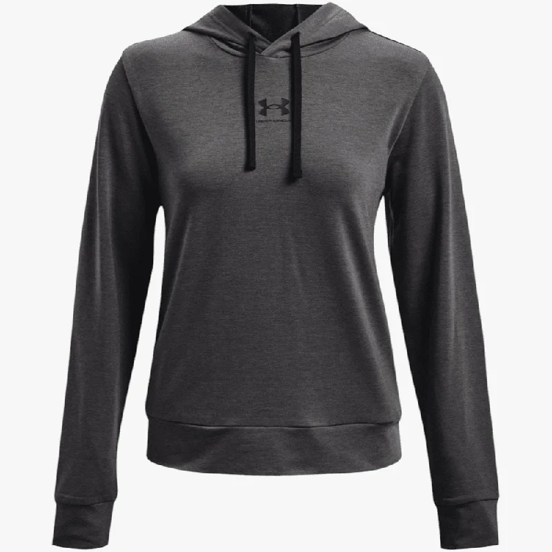 hoodie for cozy outings -Under Armour Womens Rival Terry Hoodie 010 Grey