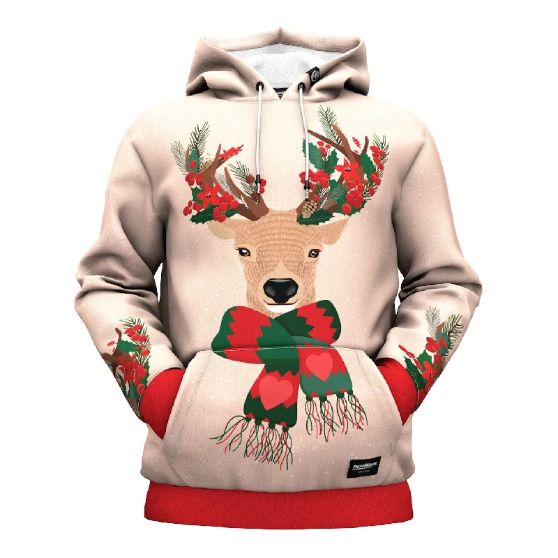 hoodie with pleated edge -Fresh Xmas Hoodie