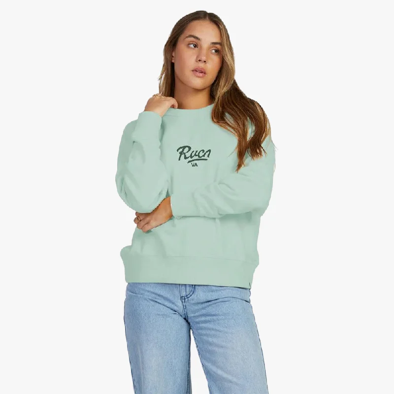 hoodie with stripe border -Rvca Womens Decca Hoodie Sage