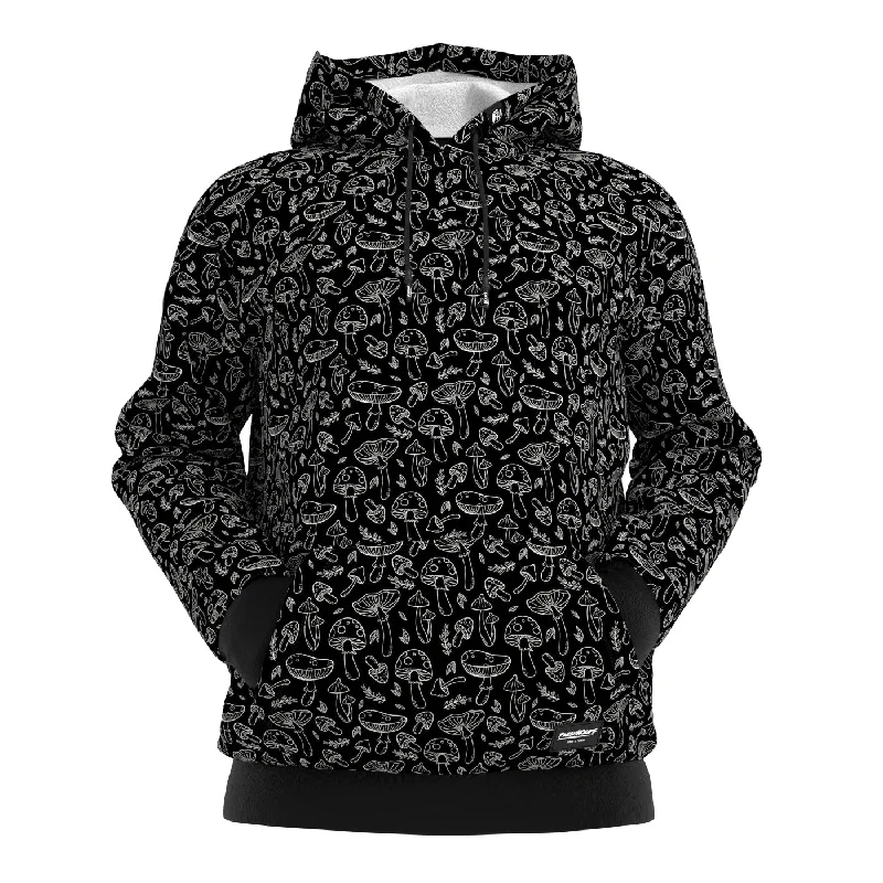 hoodie in light mauves -Black 'n' White Mushrooms Hoodie