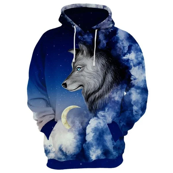 hoodie in deep greens -Calm Wolf Hoodie