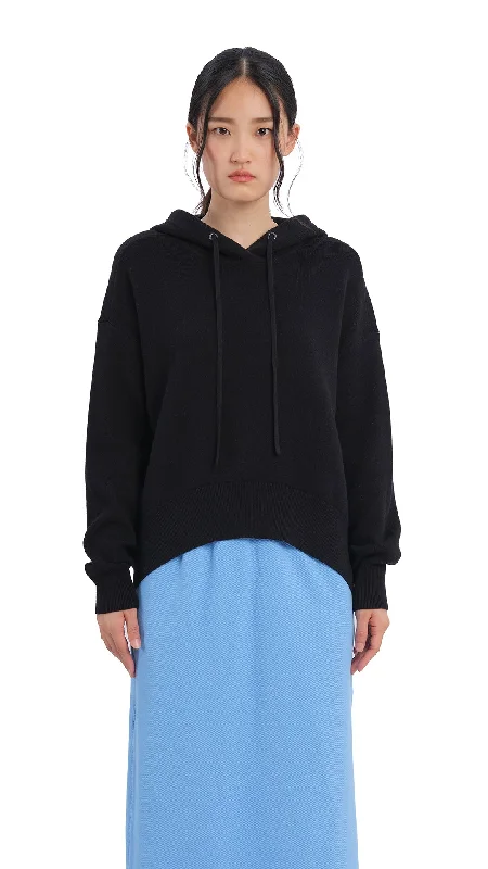 hoodie for weekend strolls -Knitted Hoodie