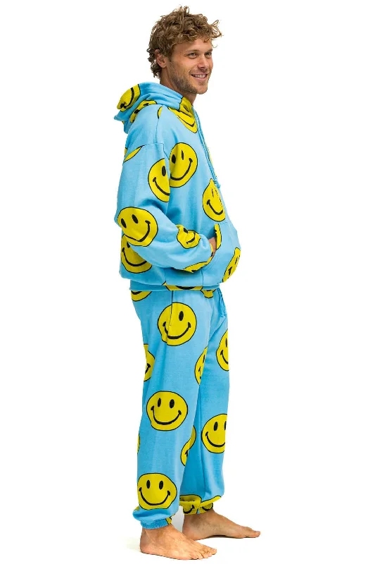 hoodie with floral insert -Hoodie Smiley Repeat Hdprxsmlrt Sky