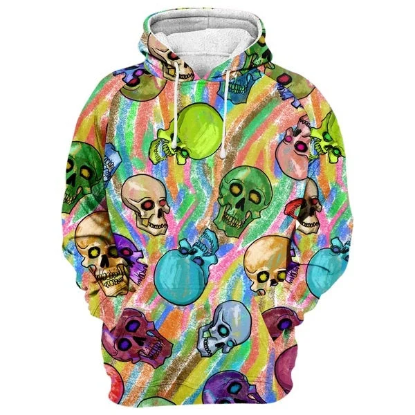 hoodie with wave detail -Crayon Skulls Hoodie