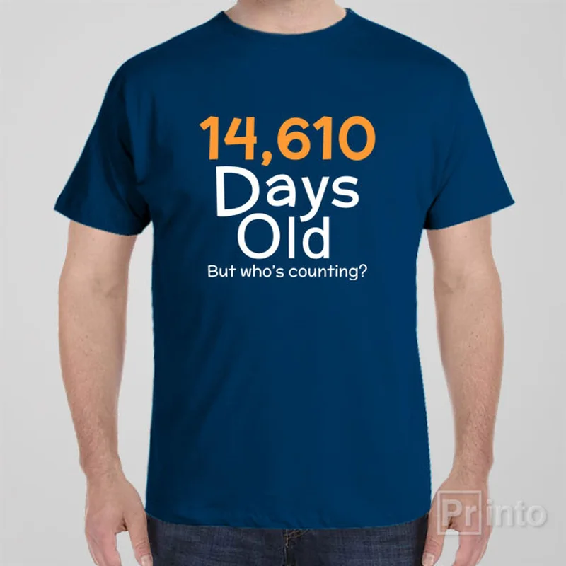 bold red t-shirts statement -14,610 days old (40yo) - T-shirt