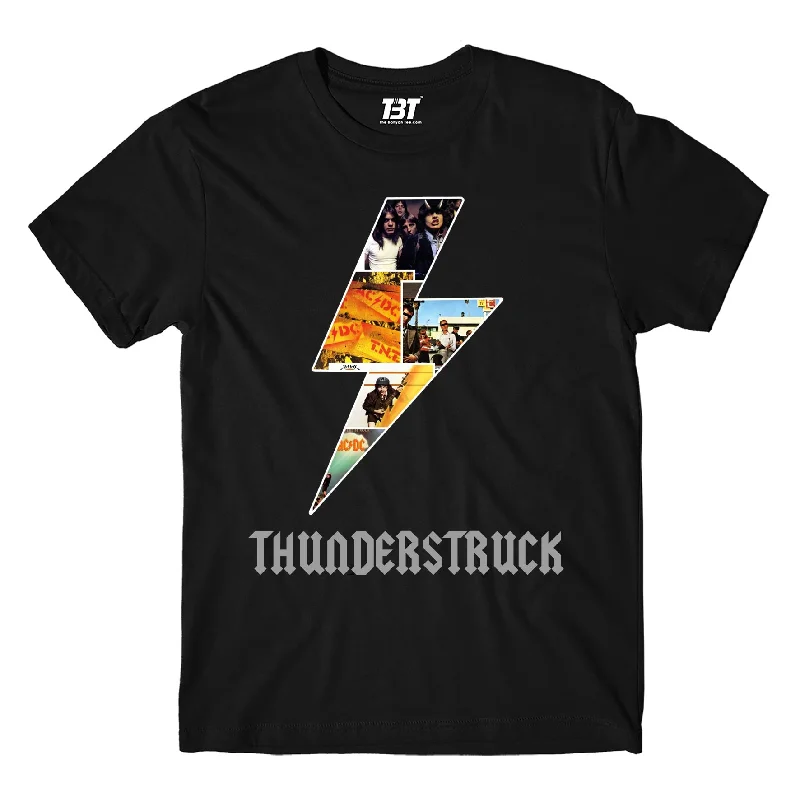 sage oversized t-shirts relaxed -AC/DC T shirt - Thunderstruck