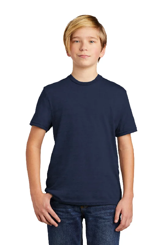 eco-friendly linen t-shirts green -Allmade Youth Short Sleeve Crewneck T-Shirt - Night Sky Navy Blue