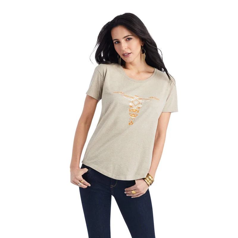 off-white t-shirts minimalist -Ariat Womens Blanket Skull T-Shirt