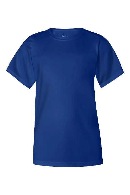 heather navy t-shirts relaxed -Badger Youth B-Core Moisture Wicking Short Sleeve Crewneck T-Shirt - Royal Blue