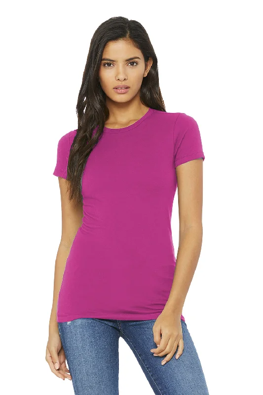 aqua slim fit t-shirts sleek -Bella + Canvas Womens The Favorite Short Sleeve Crewneck T-Shirt - Berry Pink