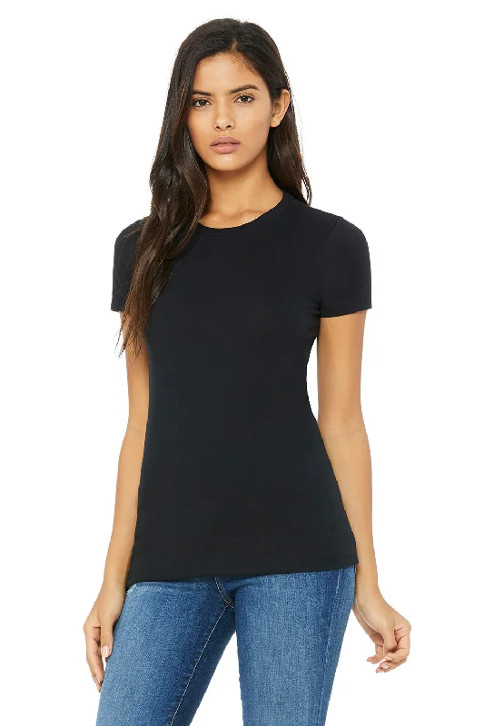 sage polo t-shirts smart -Bella + Canvas Womens The Favorite Short Sleeve Crewneck T-Shirt - Solid Black