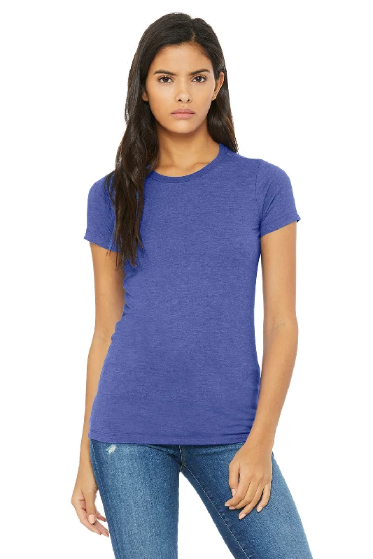 navy long sleeve t-shirts sleek -Bella + Canvas Womens The Favorite Short Sleeve Crewneck T-Shirt - Heather True Royal Blue